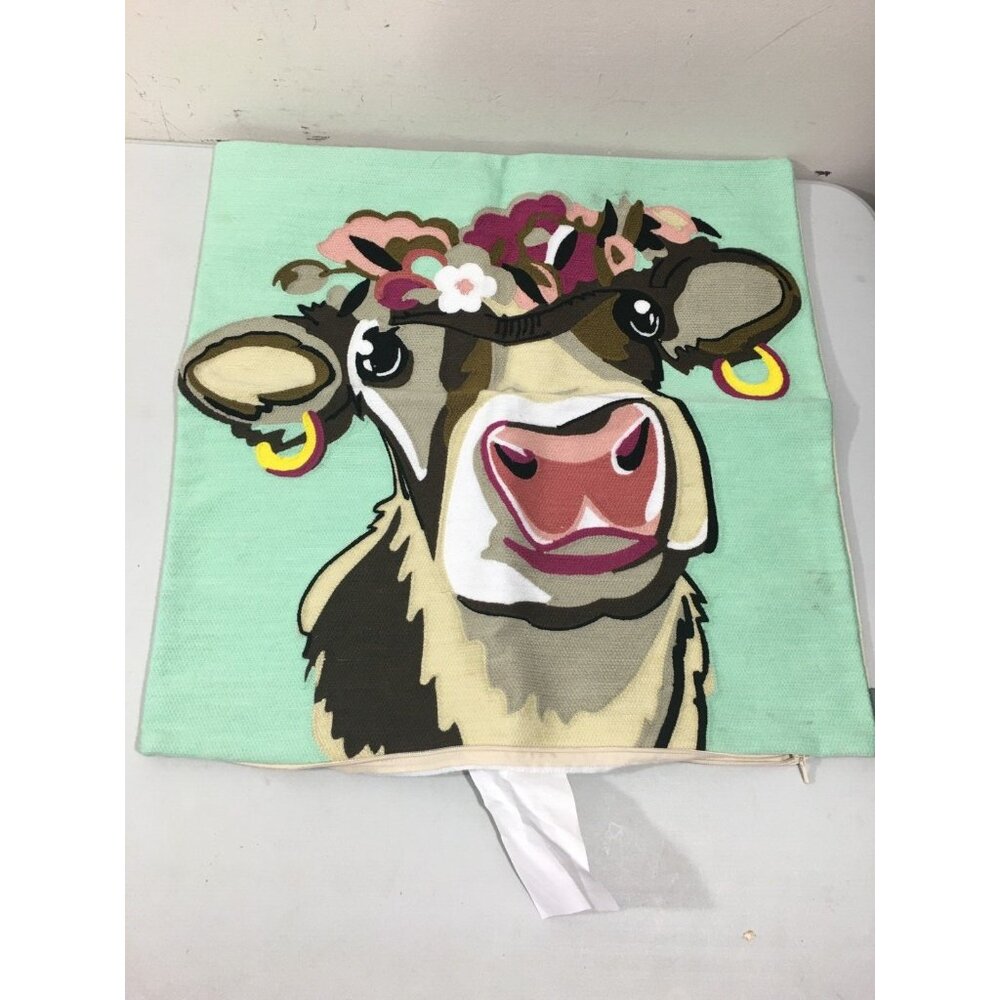 POD BRAND  FANCY COW PILLOW COVER SZ 18X18